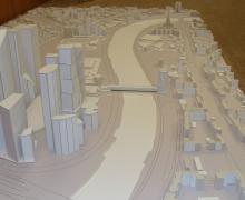 Рабочий макет застройки в районе Москва-Сити
